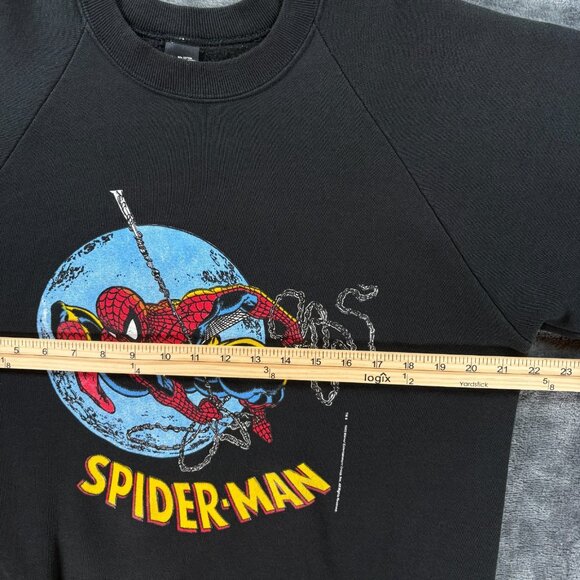 Vintage 1989 Spider-Man Sweatshirt XL Marvel Screen Stars USA Black Rare Comic - Picture 8 of 10